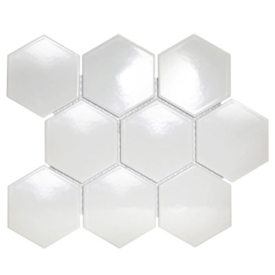 Hexagon Glossy & Matt Glazed Extra White