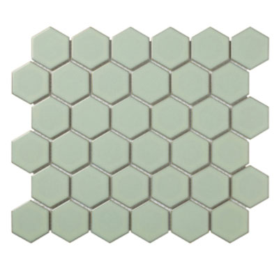Hexagon Glossy & Matt Glazed Green with Edge