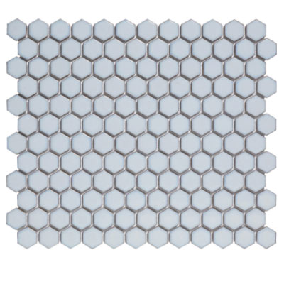 Hexagon Glossy & Matt Glazed Soft Blue with Edge